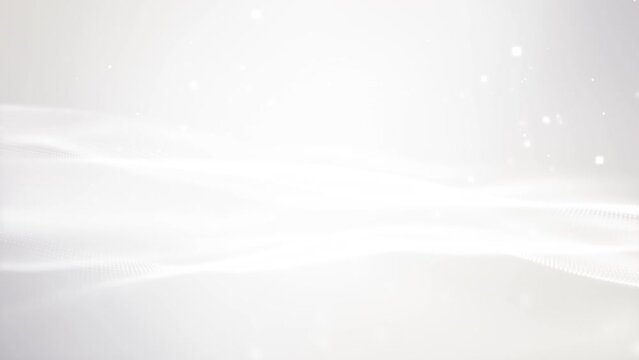 Abstract white particle business corporate digital technology on elegant clean gray Background. Modern motion pattern graphic network cyberspace concept.