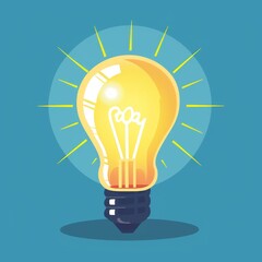 A cartoon light bulb with a bright idea spark, suitable for innovation hubs or creative agencies.