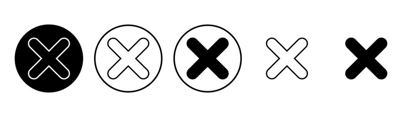 Close icon set. Delete icon vector. cross sign