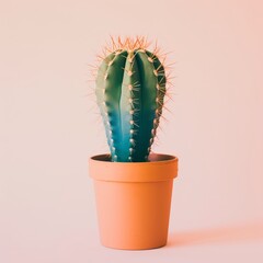 A quirky cactus in a pot, giving off a resilient and eco-friendly vibe, great for sustainability brands. 