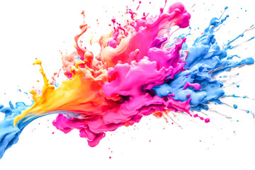 Colorful ink in water isolated on white background. Abstract background. explosion of colorful colors. generated ai