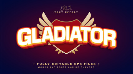 editable gladiator text effect.typhography logo