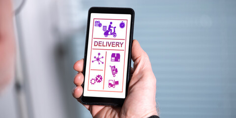 Delivery concept on a smartphone