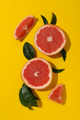 Juicy summer fruit - grapefruit, concept of fresh food