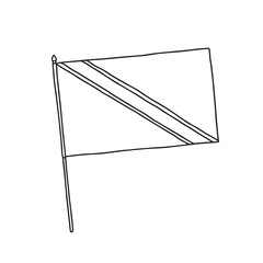 Flag of Trinidad and Tobago. Vector, black and white hand drawn flag.