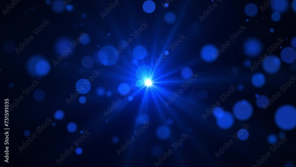 Poster 4k abstract bokeh background loop with light particles on a dark background. animation footage with 