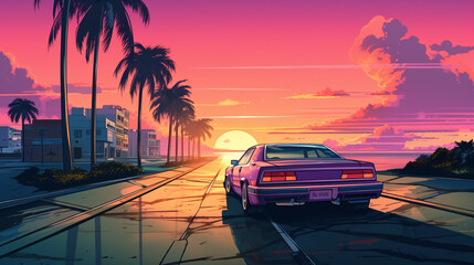Laptop wallpaper retro style 