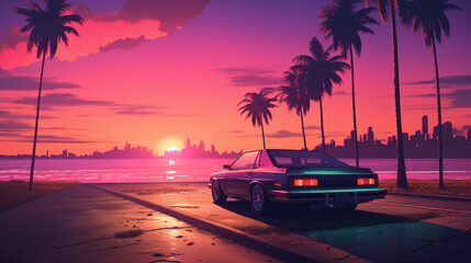 sunset on the beach