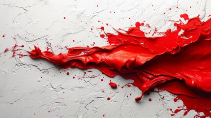 A Painting With Red Paint on a White Background