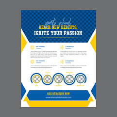sports club for infographic flyer and poster design and print ready template