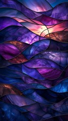 Obraz premium Stained glass window background with colorful abstract.