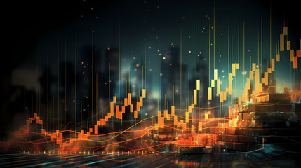 Fototapeta premium Stock market abstract background, economic and infographic concept