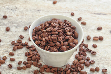 Roasted coffee bean in the bowl