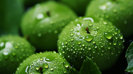 Green Apple Background, shallow depth of field.