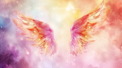 Obraz na płótnie Canvas A Painting of Angel Wings