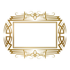 Golden rectangular frame with ornament for text. Perfect for vintage label decoration, nameplate or price tag design.