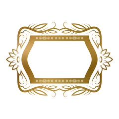 Golden frame with floral ornaments for text. Good for vintage page decoration, price tag or cover design.
