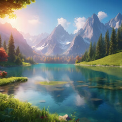 Obraz premium Lake in the mountains...