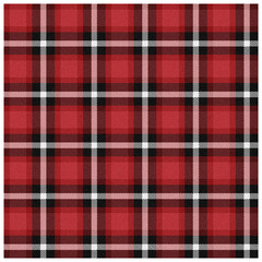 Close-Up of Traditional Pink and Black Tartan Plaid Fabric Pattern