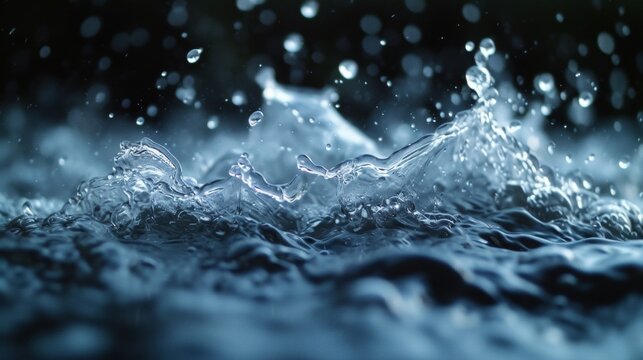 Close Up of Water Splashing on the Surface