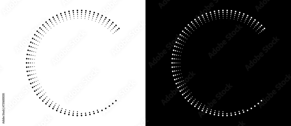 Aufkleber modern abstract background. halftone dots in circle form. spiral logo, icon or design element. black