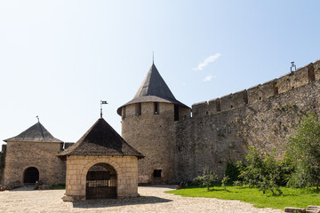 The courtyard of the historical Khotyn Fortress. Ukraine