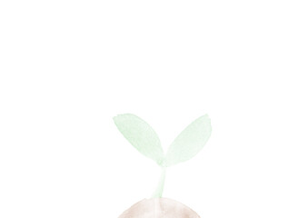 水彩の芽のイラスト素材