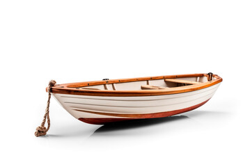 Old wooden boat isolated on transparent background, Png file