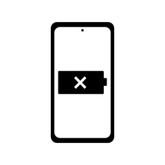 Smartphone Battery Charging Filled Icon | Error Symbol in Smartphone Charging | Smartphone Charging