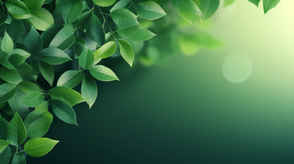 Fototapeta na wymiar Green leaves eco friendly background with copy space for text
