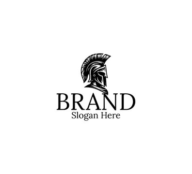 spartan warrior vintage black and white logo