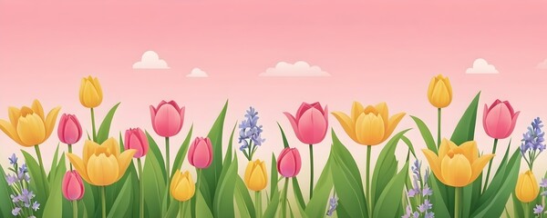 tulips in spring background