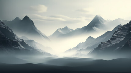 Stunning mountains, panoramic peaks PPT background