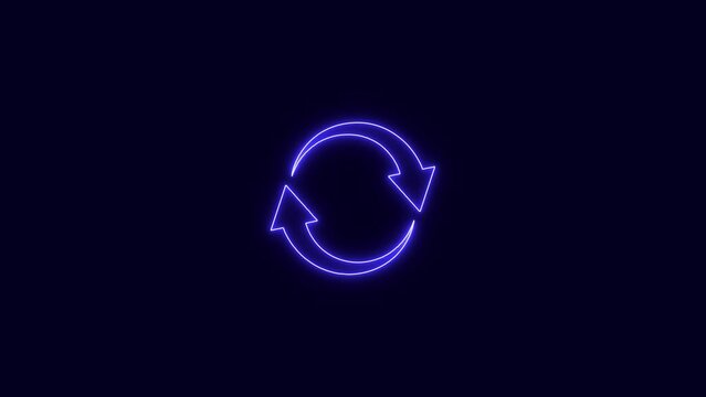 circle arrows turning animated around process background.