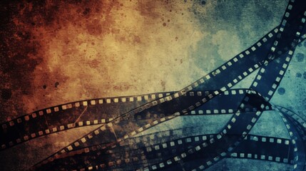 Naklejka premium Close-Up of Film Strip on Grungy Background