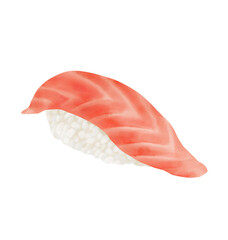 Salmon sushi watercolor illustration