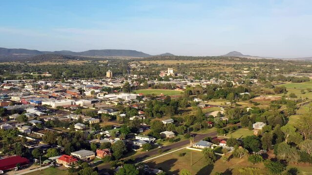 Streets and lanes of Gunnedah downtown &ndash; rural outback town in Australia as 4k.
