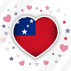 Creative Samoa Flag Heart Icon