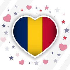 Creative Chad Flag Heart Icon