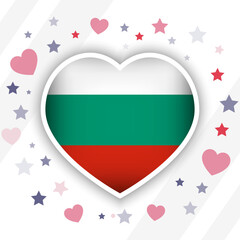 Creative Bulgaria Flag Heart Icon