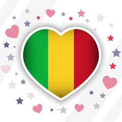 Creative Mali Flag Heart Icon