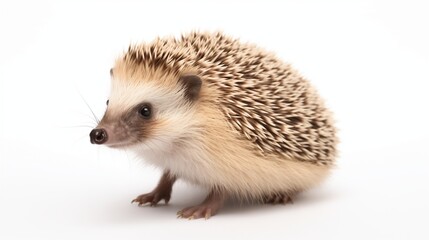 Obraz premium A charming hedgehog, endearingly isolated against a clean white background 