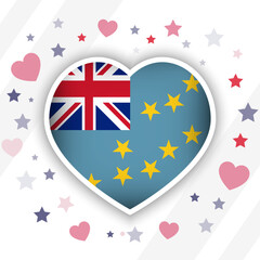 Creative Tuvalu Flag Heart Icon