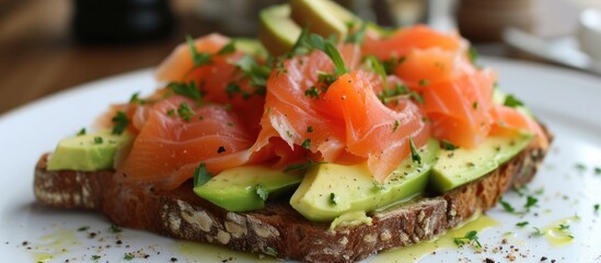 Housewife prepares salmon steak in modern kitchen.