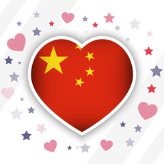 Creative China Flag Heart Icon