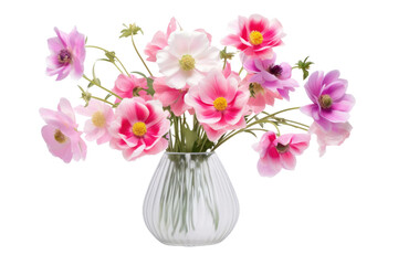 A Bouquet of Wonder Alstroemeria Ranunculus Anemone Isolated On Transparent Background