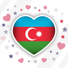 Creative Azerbaijan Flag Heart Icon