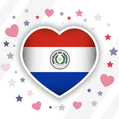 Creative Paraguay Flag Heart Icon