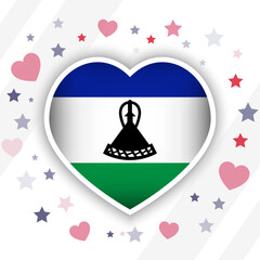 Creative Lesotho Flag Heart Icon