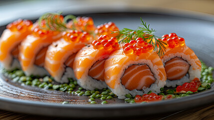 Set of sushi, healthy concept food 